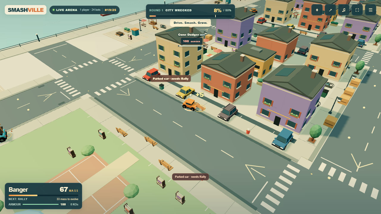 Smashville multiplayer demolition arena gameplay